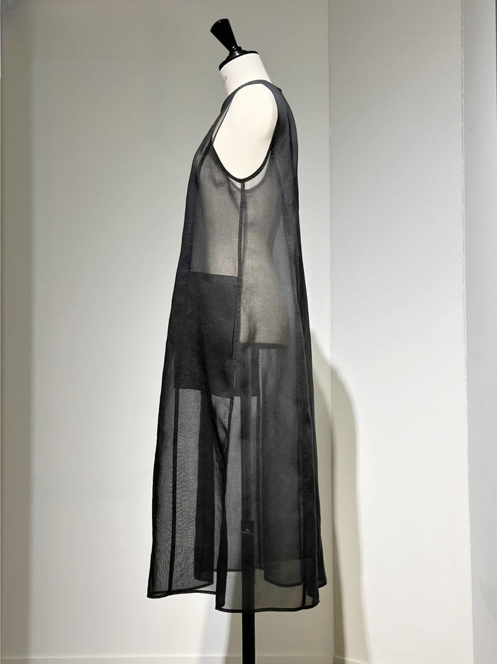 AMOMENTO SHEER LONG DRESS