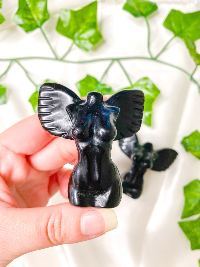 Black Obsidian Wing Goddess Body