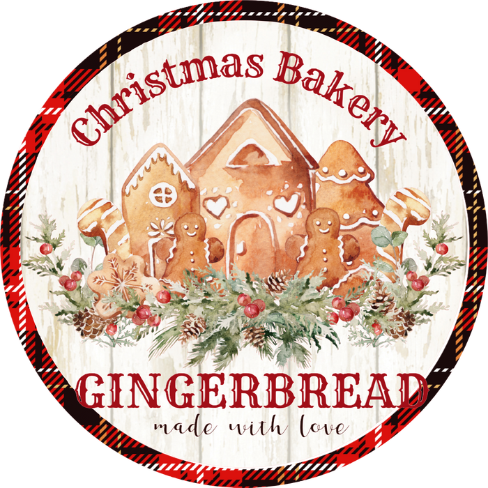 Christmas Bakery Gingerbread, Christmas Sign, Holiday Sign, Wreath Center, Wreath Attachment