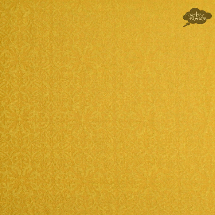 62x78" Rectangular Cedrat Yellow & Blue French Jacquard Cotton Tablecloth by Tissus Toselli