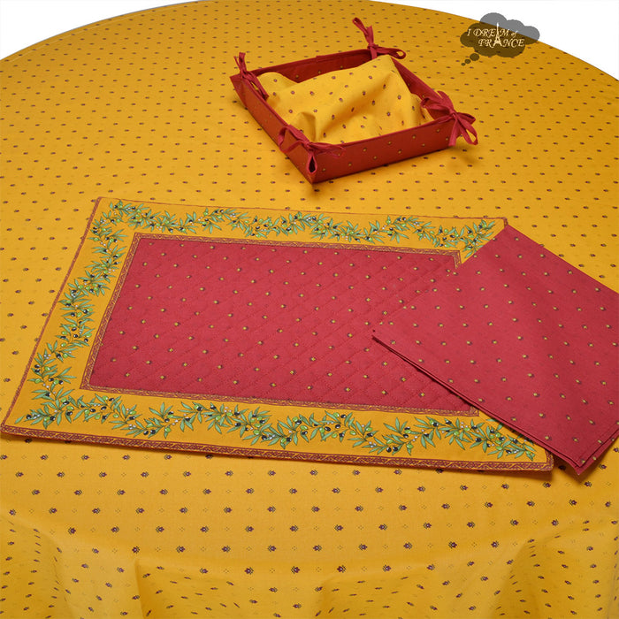 Calisson Red Provence Cotton Napkin by Tissus Toselli