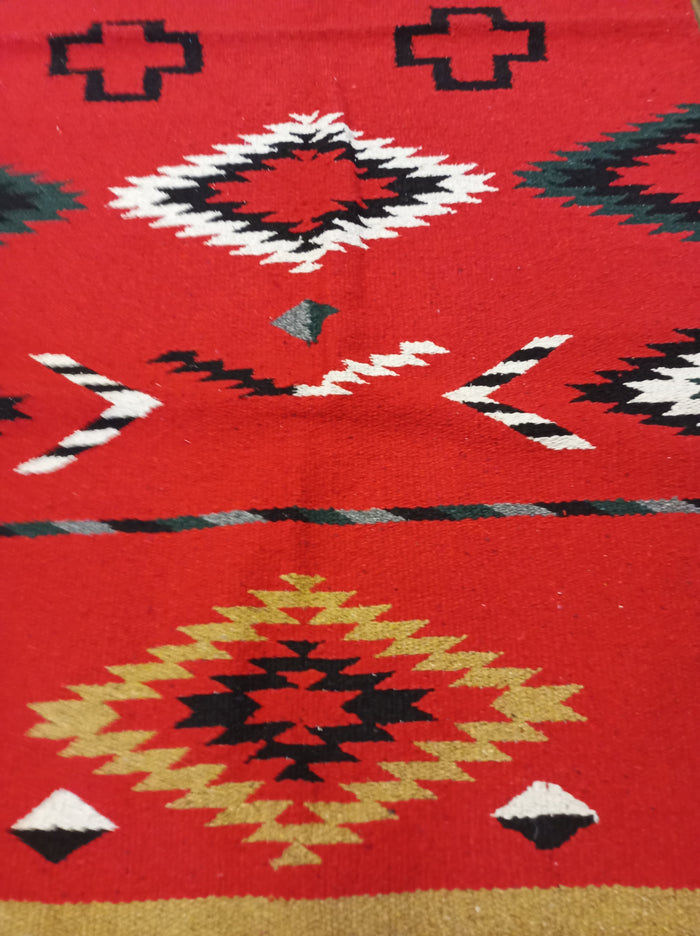 Handwoven Southwest Design Acrylic Rug; 32"x64"