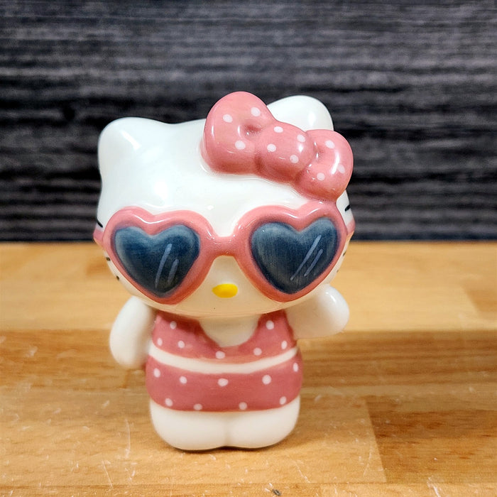 Hello Kitty Summer Fun Coffee Mug & Matching Figurine Set Ceramic Cup Blue Sky