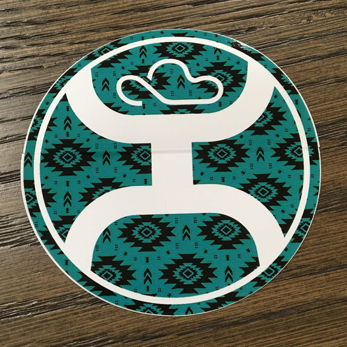 Hooey 2.0 Turquoise/Black/White Round Sticker