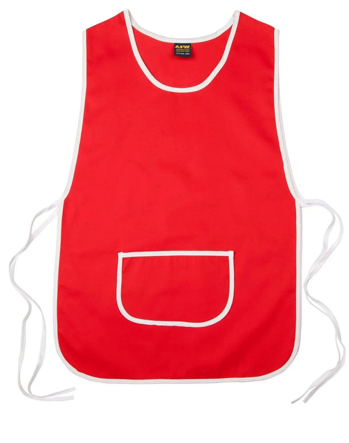 Australian Industrial Wear Hospitality & Chefwear Red/White Ladies' Smock Apron AP05