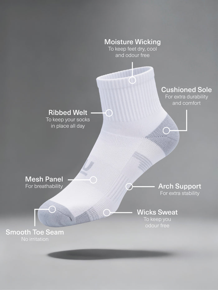 Men's Bamboo Tech Quarter Crew 3 Pack