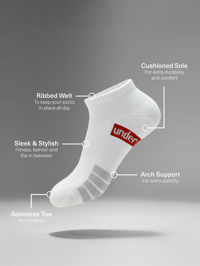 Men's Sport Cushioned low Cut Socks 4 Pack
