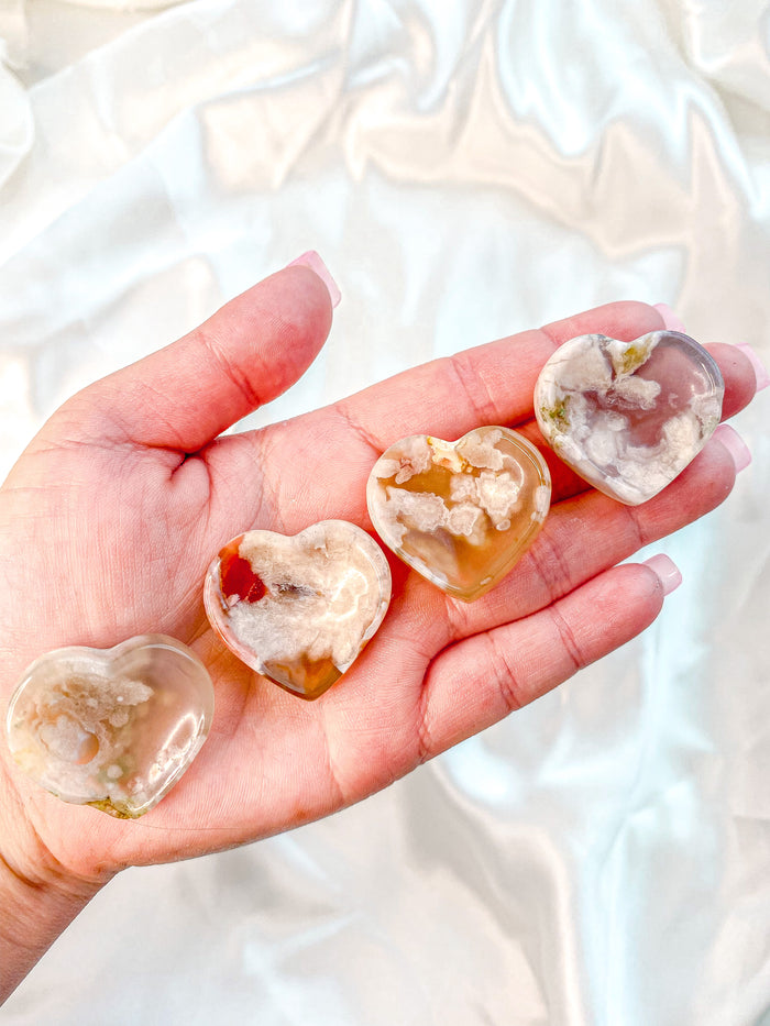Mini Flower Agate Heart Bowl