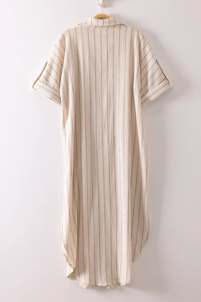 Sabina Striped Shirt Dress