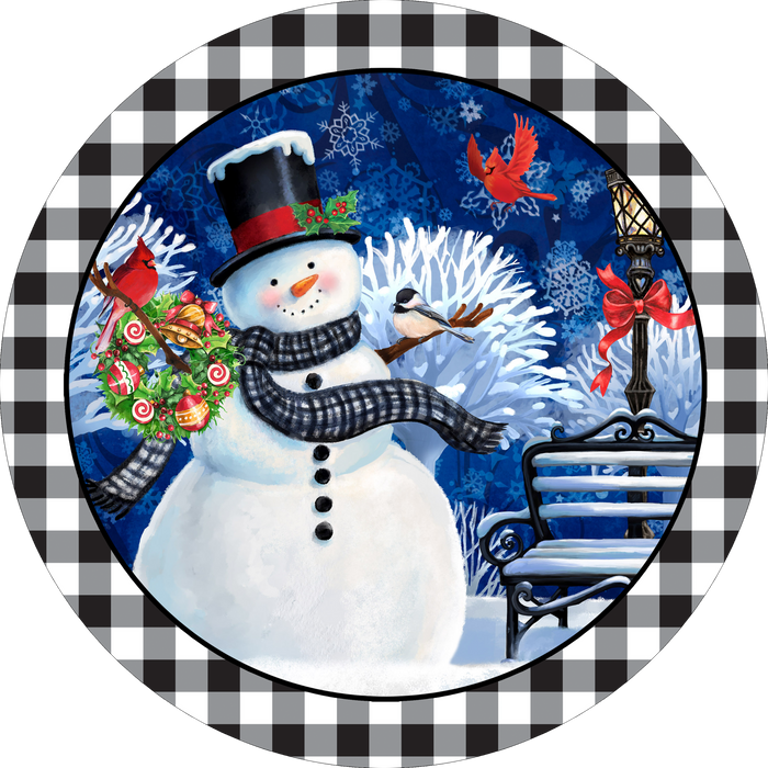 Snowman Design, Wreath Sign, Wreath Center