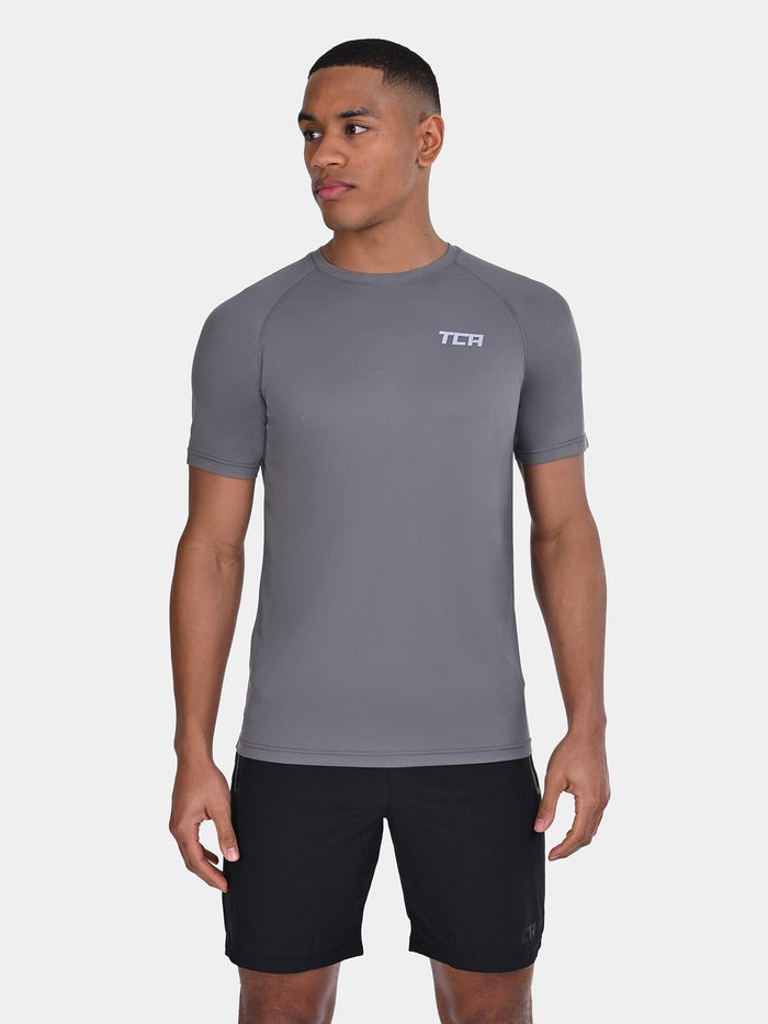 TCA Superlight MenÍs Dry Fit Gym Shirts _ Lightweight Breathable Workout T-Shirts for Running, Training, Fitness & Sports