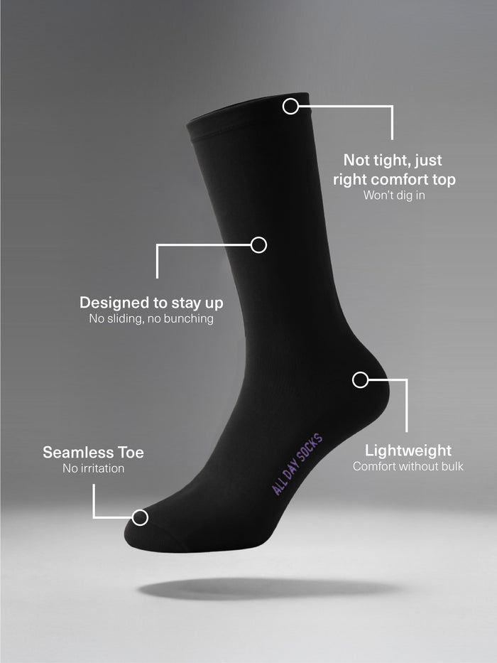 Women's All Day Premium Fine Crew Socks 2 Pack