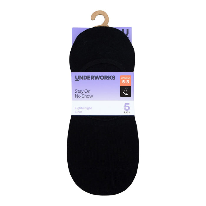 Women's Stay On No Show Liner 5 Pack