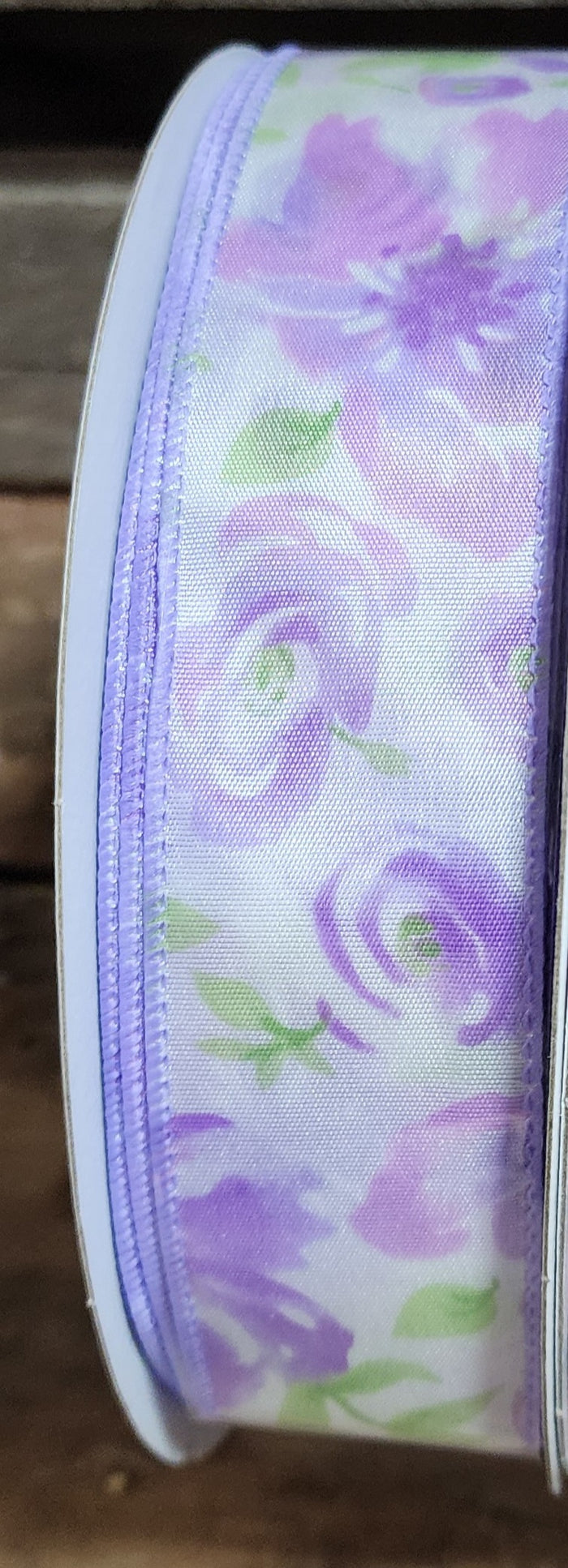 1.5" Wired Satin Floral Print Ribbon 50 Yd Roll