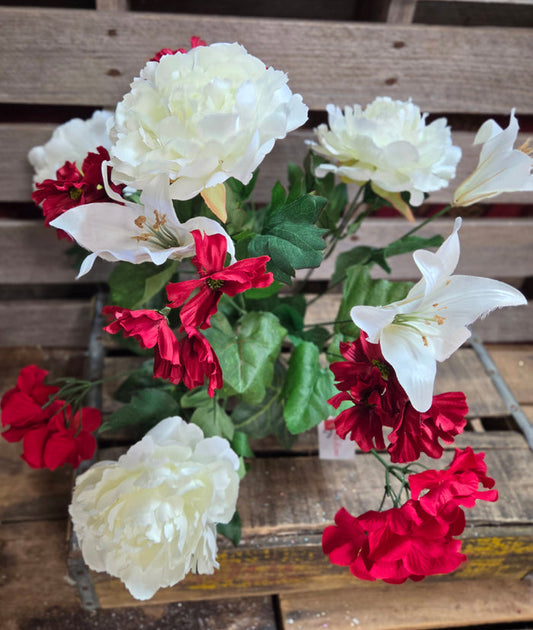 20" Peony Hydrangea Lily Bush