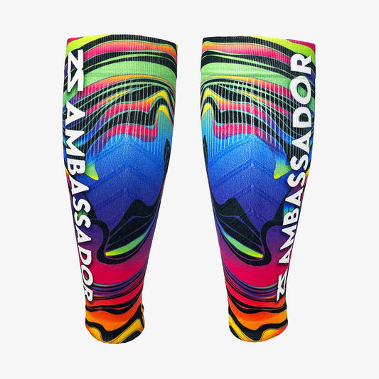2024 Rainbow Swirls Ambassador Compression Leg SleevesLeg Sleeves - Zensah