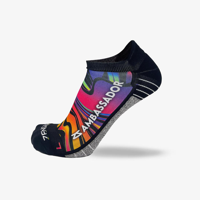 2024 Rainbow Swirls Ambassador Running Socks (No Show)Socks - Zensah