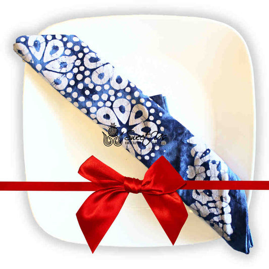 Batik Bloom Cotton Floral Tablecloth Rectangle, Round, Square, Shadow Blue - Sweet Us