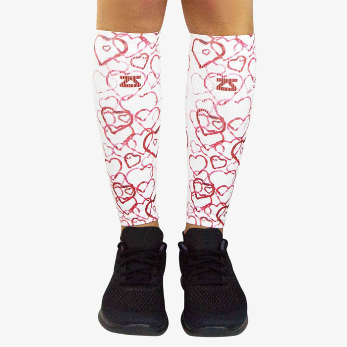 Abstract Hearts Compression Leg SleevesLeg Sleeves - Zensah