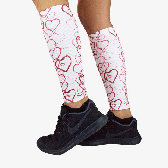 Abstract Hearts Compression Leg SleevesLeg Sleeves - Zensah