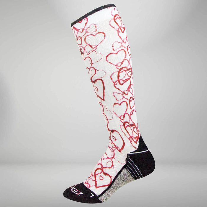 Abstract Hearts Compression Socks (Knee-High)Socks - Zensah