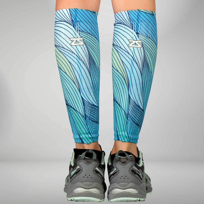 Abstract Waves Compression Leg SleevesLeg Sleeves - Zensah