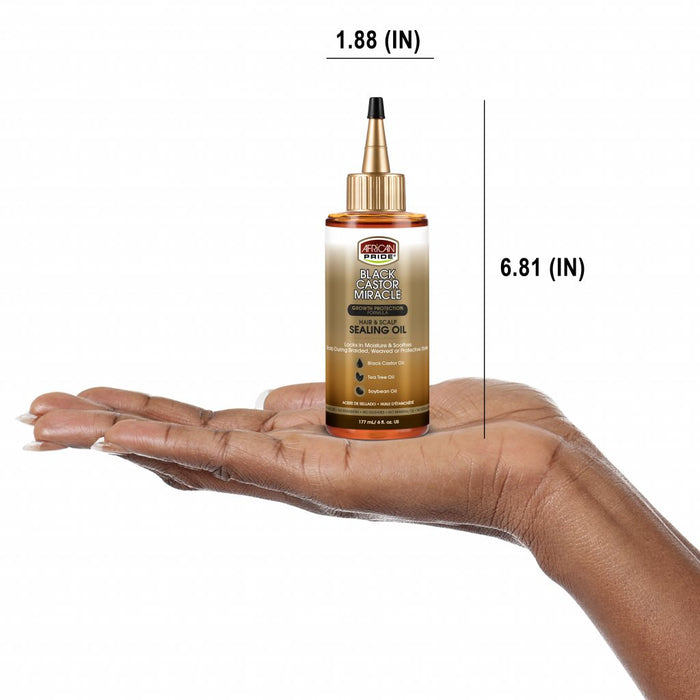 African Pride Black Castor Miracle Hair & Scalp Sealing Oil 6oz