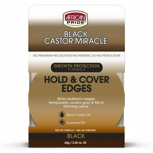 African Pride Black Castor Miracle Hold & Cover Edges 2.25oz