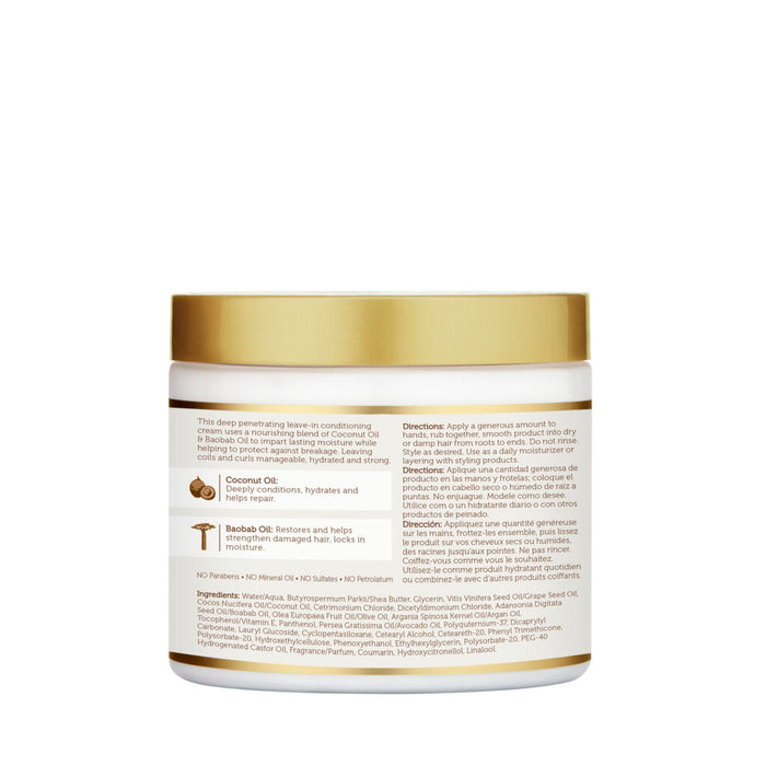 African Pride Moisture Miracle Coconut Oil & Baobab Oil Leave-In Cream 15oz
