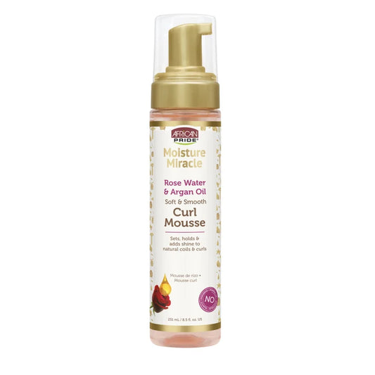 African Pride Moisture Miracle Rose Water & Argan Oil Curl Mousse 8.5oz