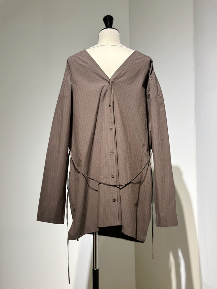 AMOMENTO STRIPE SHIRTS DRESS
