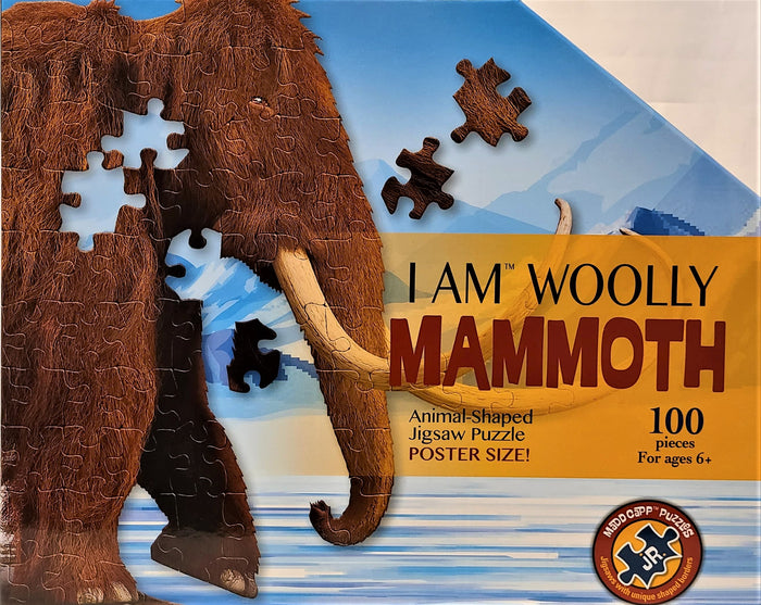 Animal-Shaped 100pc Jigsaw Puzzle - I am Woolly Mammoth