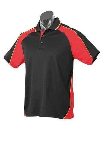 Aussie Pacific Panorama Men's Polo Shirt 1309 Casual Wear Aussie Pacific Black/Red/Gold S