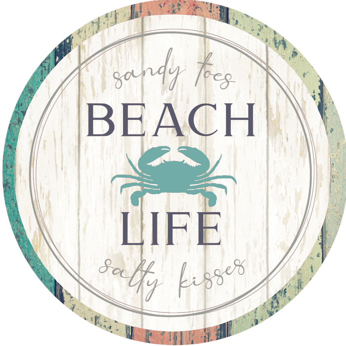 Beach Life Design, Sandy Toes, Salty Kisses, Wreath Center, Wreath Attachment