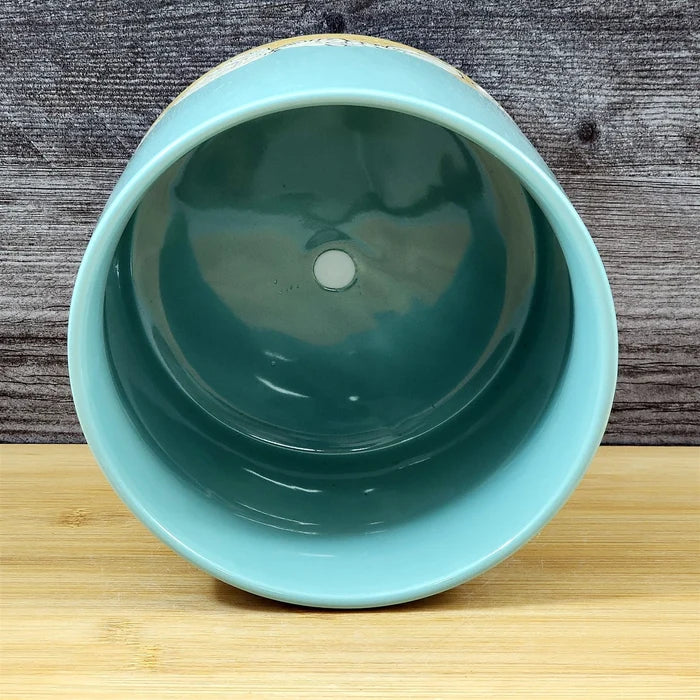 Beach Shells Planter Ceramic Utensil Organizer Herb Succulent Blue Sky 6.5in