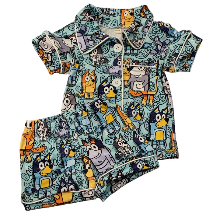 Blue PJ Short Set