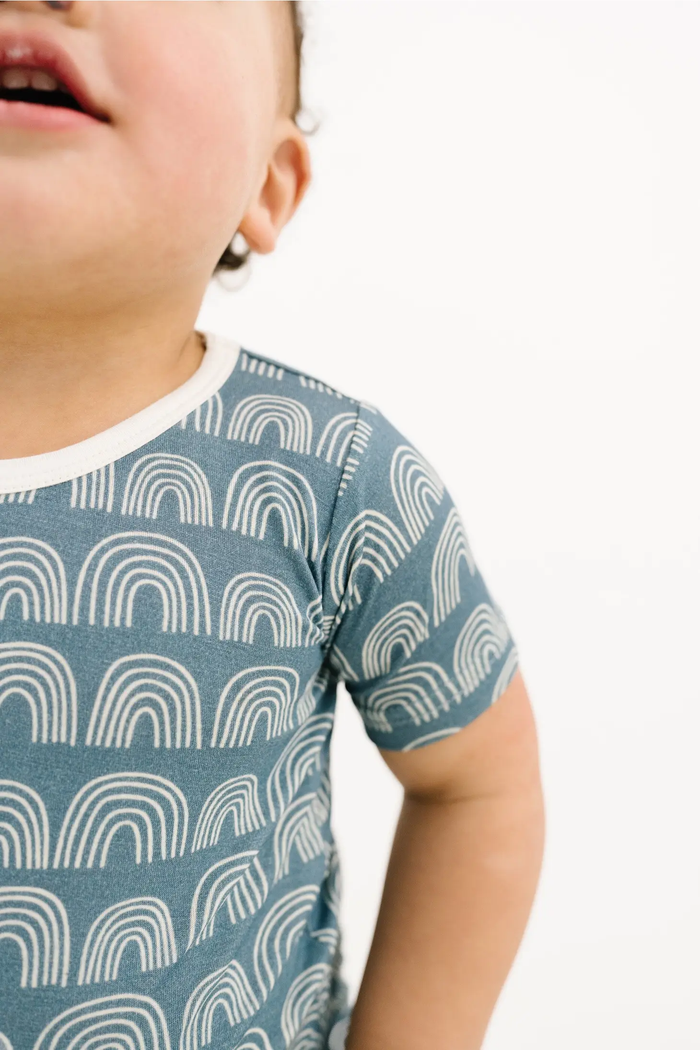 Blue Rainbows Bamboo Shorts Set