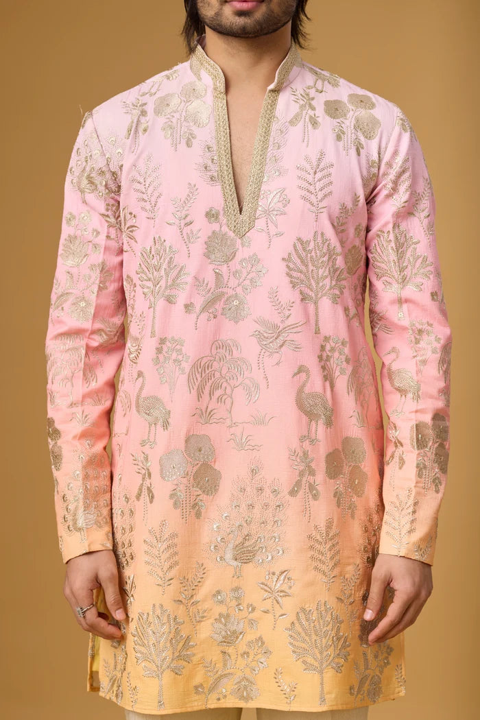 Premium Bloom Embroidered Kurta Set – Sangeet Wear | Mahavir NX