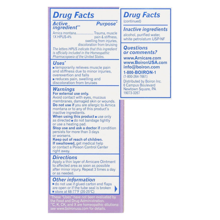 Boiron Arnicare Arnica Ointment – 1 oz Muscle & Bruise Relief