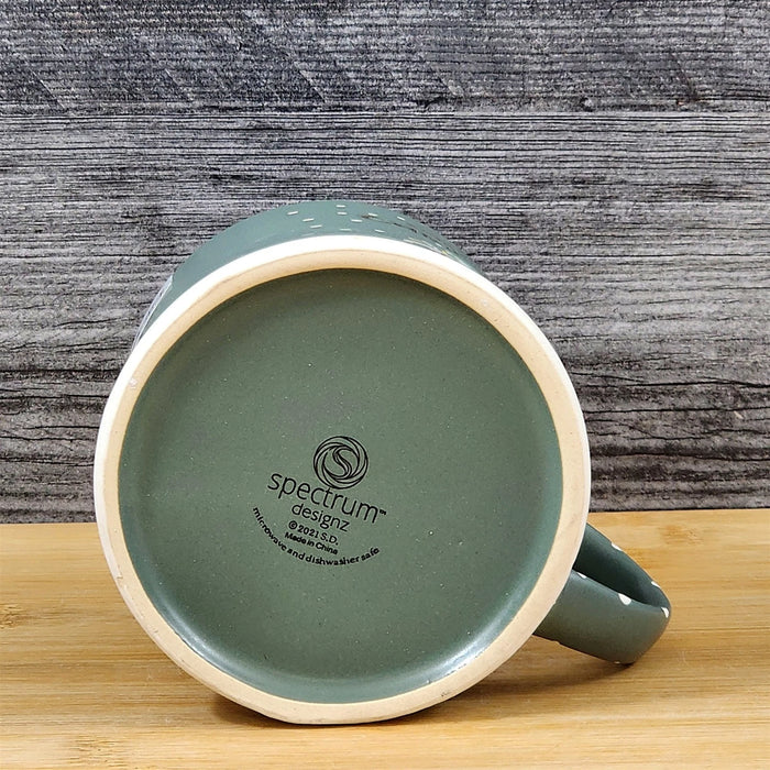 Camping Coffee Mug Christmas Holiday Red Embossed Tea Cup Ceramic Blue Sky