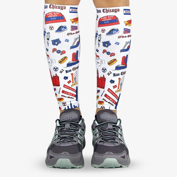 Chicago Doodle Compression Leg SleevesLeg Sleeves - Zensah