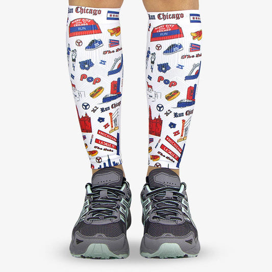 Chicago Doodle Compression Leg SleevesLeg Sleeves - Zensah