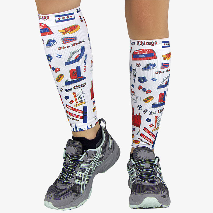 Chicago Doodle Compression Leg SleevesLeg Sleeves - Zensah