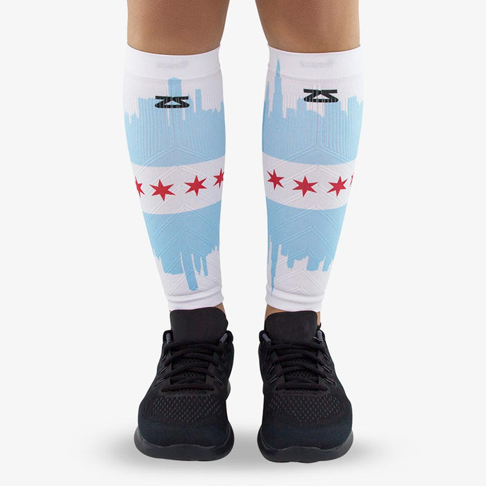 Chicago Flag Skyline Compression Leg SleevesLeg Sleeves - Zensah