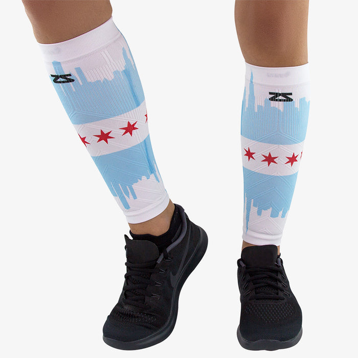 Chicago Flag Skyline Compression Leg SleevesLeg Sleeves - Zensah