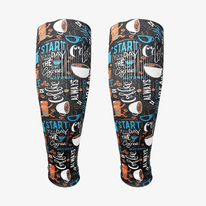 Coffee Doodle Compression Leg SleevesLeg Sleeves - Zensah