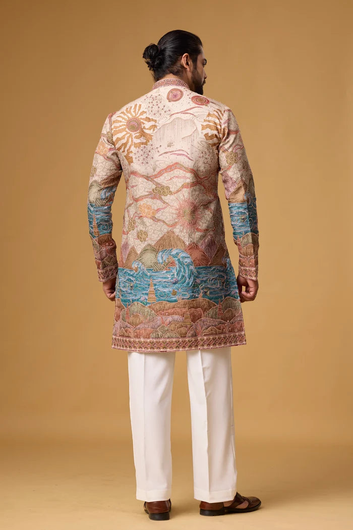 Buy Cream Ethnic Kurta Set for Men Online India | Mahavir NX
