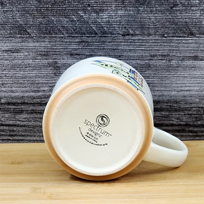 Dad Inspirational Mug Ceramic Embossed Coffee Cup Blue Sky Father's Day Beige