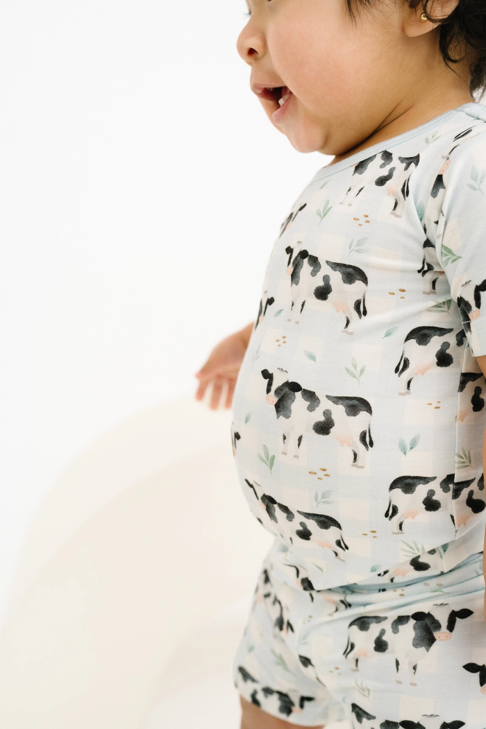 Dairy Cow Bamboo Shorts Set