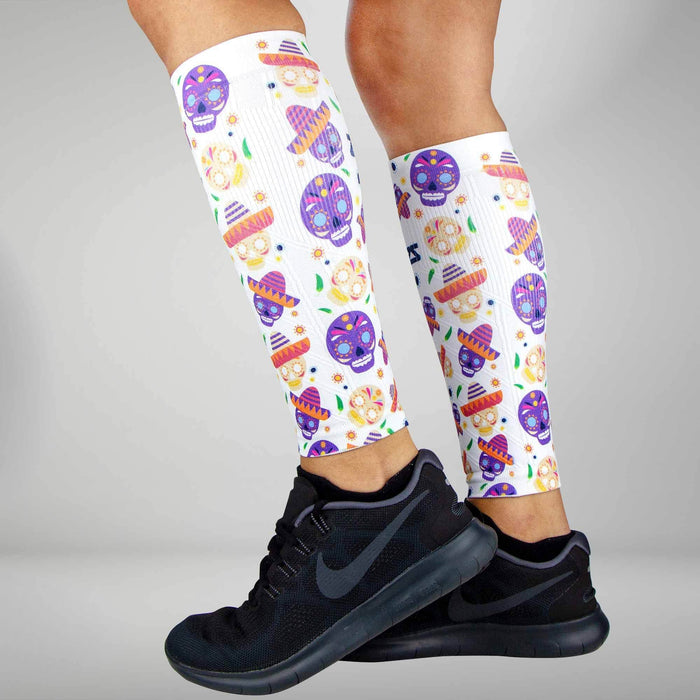 Day Of The Dead Doodle Compression Leg SleevesLeg Sleeves - Zensah
